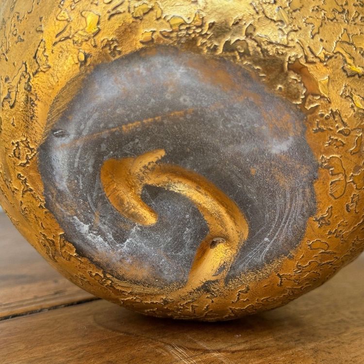Murano lamp Venice 1960 gold inclusion arrow signature