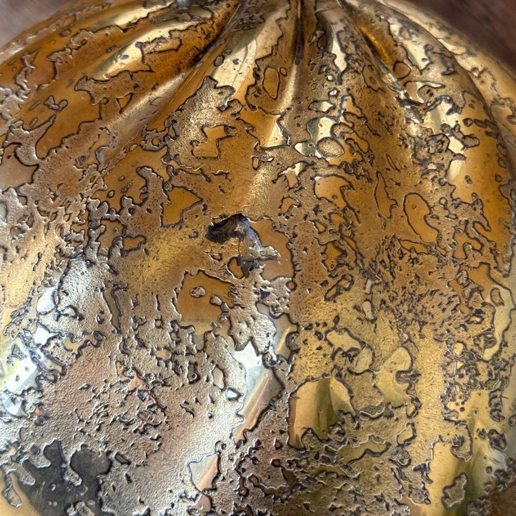 Murano lamp Venice 1960 gold inclusion arrow signature