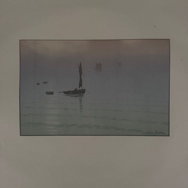 Lithograph by Henri Rivière Le Beau Pays de Bretagne - Brume en Mer