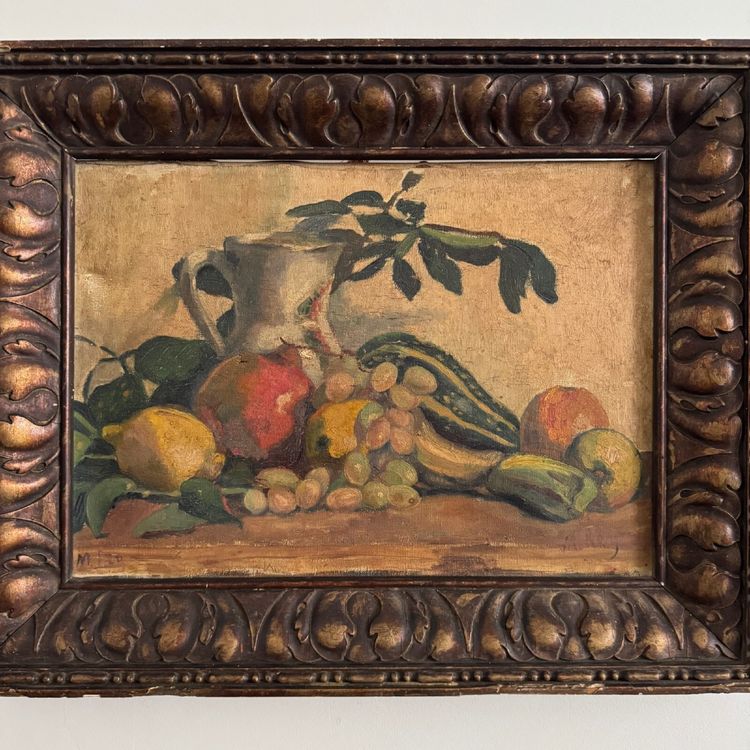 Öl auf Leinwand von M. Rery Stillleben mit Obst und Gemüse XX.
