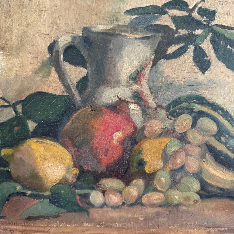 Öl auf Leinwand von M. Rery Stillleben mit Obst und Gemüse XX.