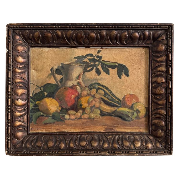 Öl auf Leinwand von M. Rery Stillleben mit Obst und Gemüse XX.