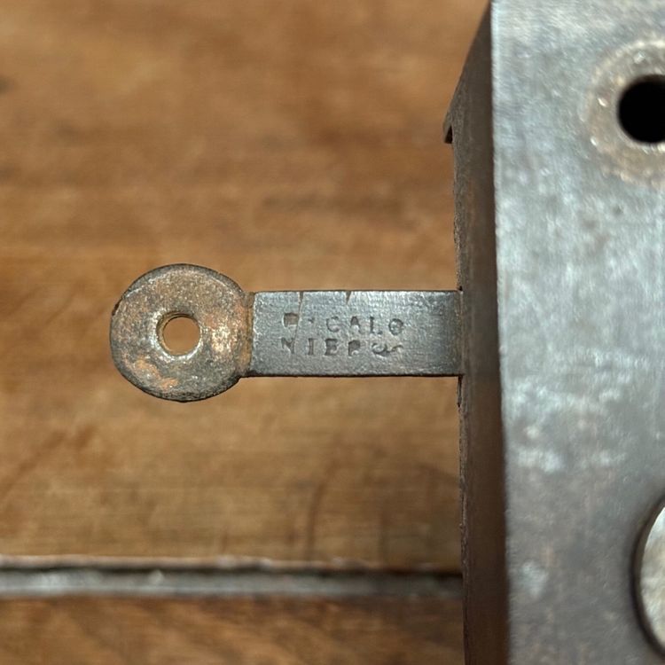Cloverleaf lock and key 18th century ironwork