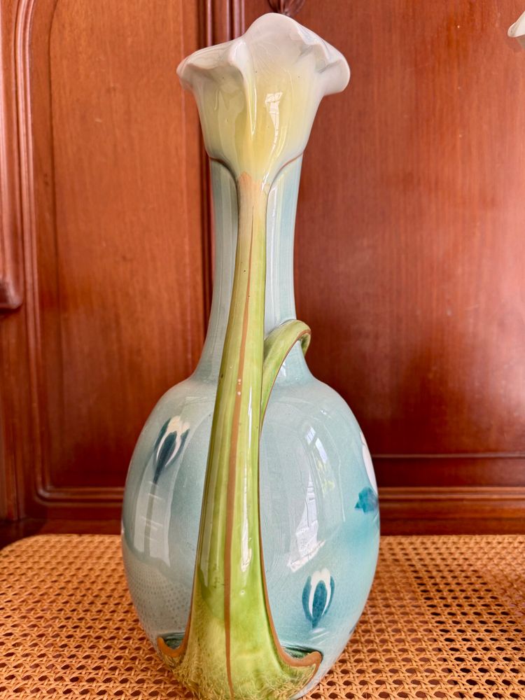 Pair of Art Nouveau Luneville Keller Guerin Vases