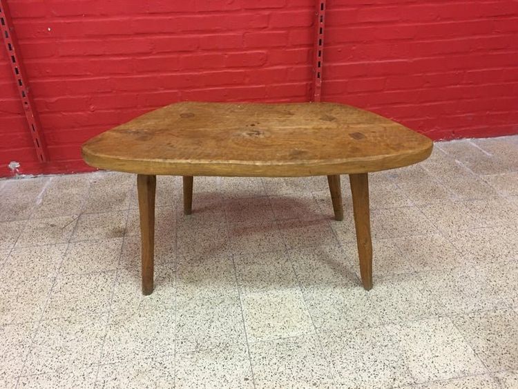 Brutalistischer Tisch in freier Form aus massiver Ulme, um 1950