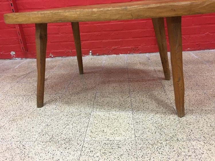 Brutalistischer Tisch in freier Form aus massiver Ulme, um 1950