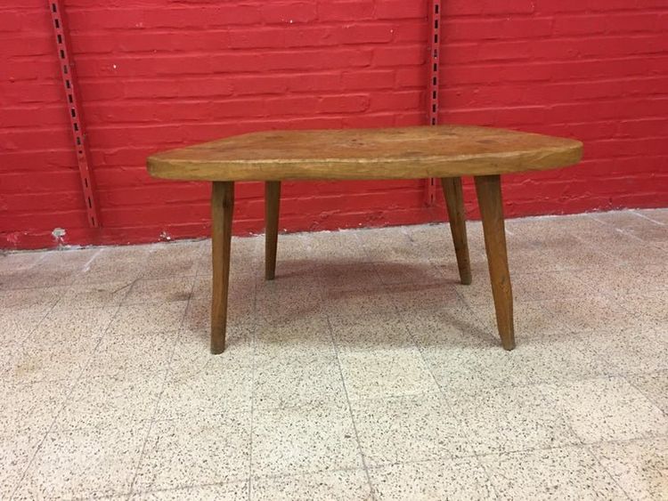 Brutalistischer Tisch in freier Form aus massiver Ulme, um 1950