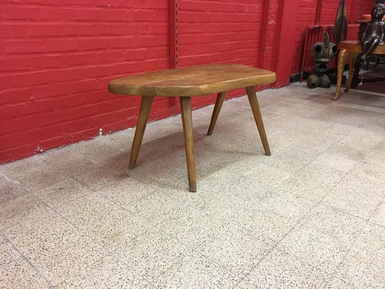 Brutalistischer Tisch in freier Form aus massiver Ulme, um 1950