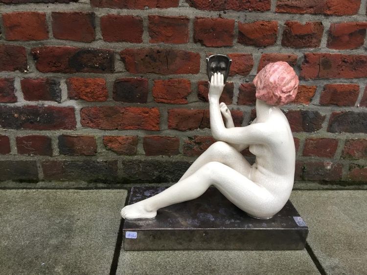 Large Art Deco Ceramic Set Signed by Gory, Circa 1930