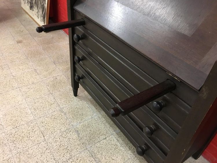 Guilerme und Chambron, Sekretär aus geschwärzter Eiche, Votre Maison Edition, ca. 1970