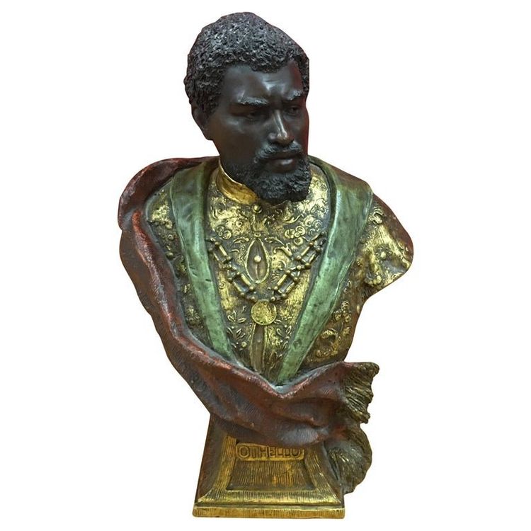 Goldscheider, "Otello", busto in terracotta, firmato circa 1900