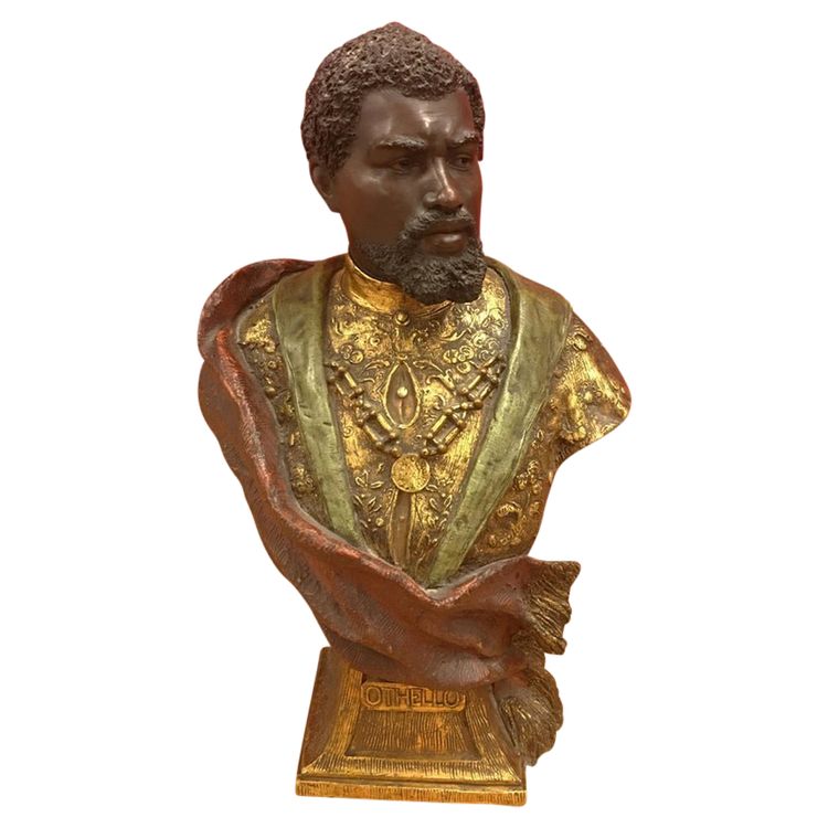 Goldscheider, "Otello", busto in terracotta, firmato circa 1900