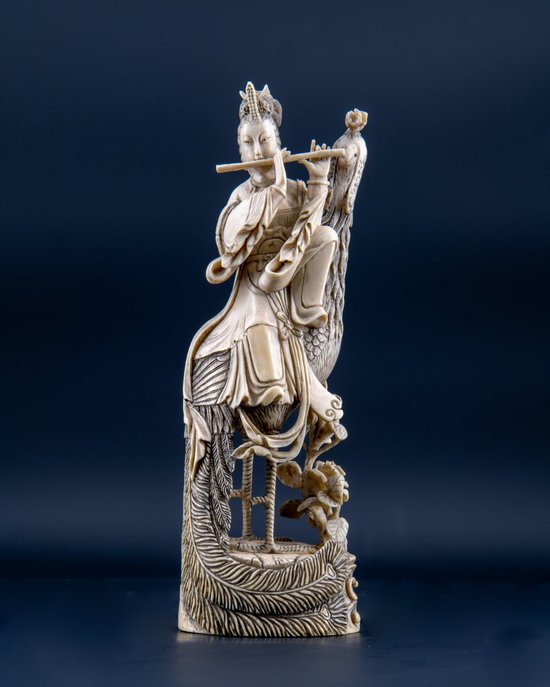 Paire D’okimono En Ivoire Figurant Guanyin, Chine XIXe Siècle