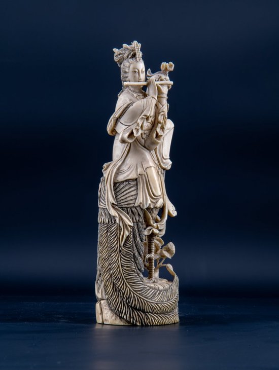 Paire D’okimono En Ivoire Figurant Guanyin, Chine XIXe Siècle