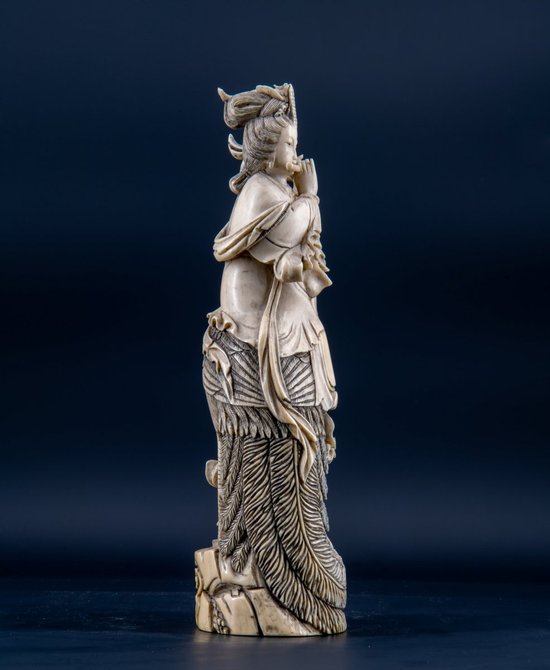 Paire D’okimono En Ivoire Figurant Guanyin, Chine XIXe Siècle
