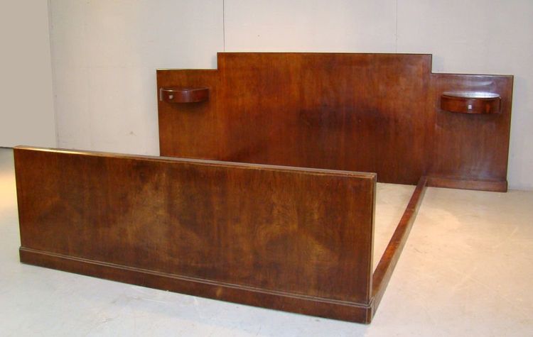 Jules Leleu, letto in stile Art Déco in mogano, circa 1927, referenziato,