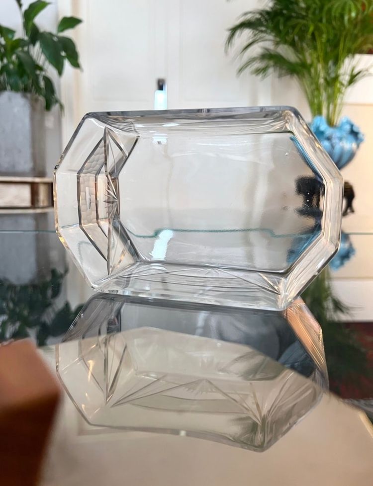 Glass Biscuit Box - Wood and Metal Tray - Art Deco Biscuit Maker
