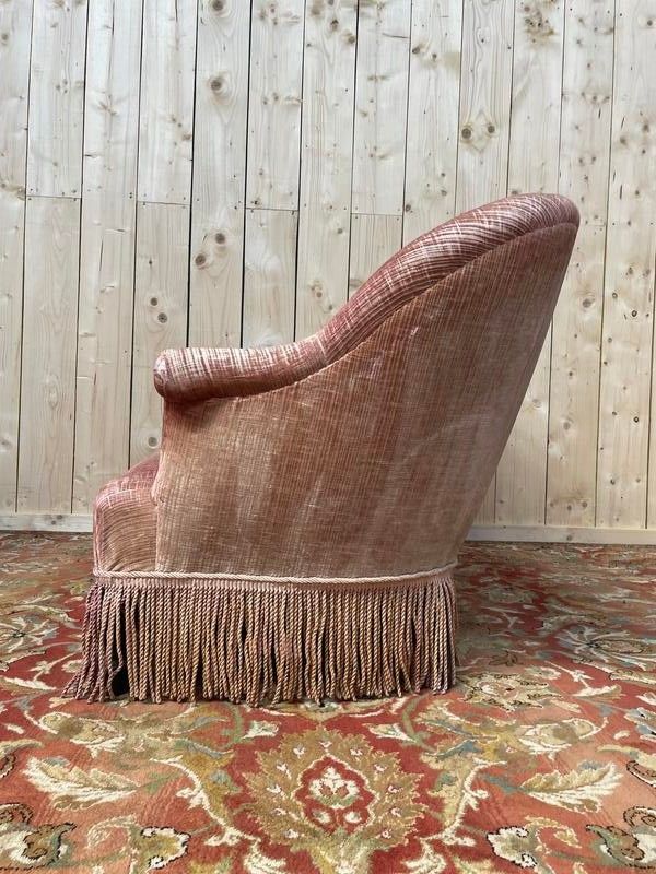 Sofa - Crapaud bench Napoleon III Pink Velvet time