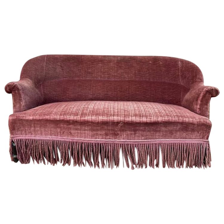 Sofa - Crapaud bench Napoleon III Pink Velvet time