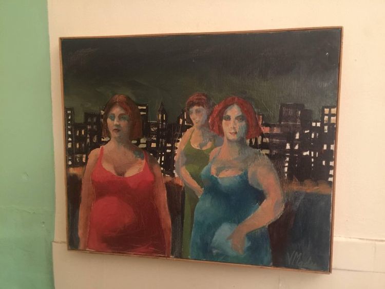 V. Madec Oil on Canvas Signed and Dated on Back