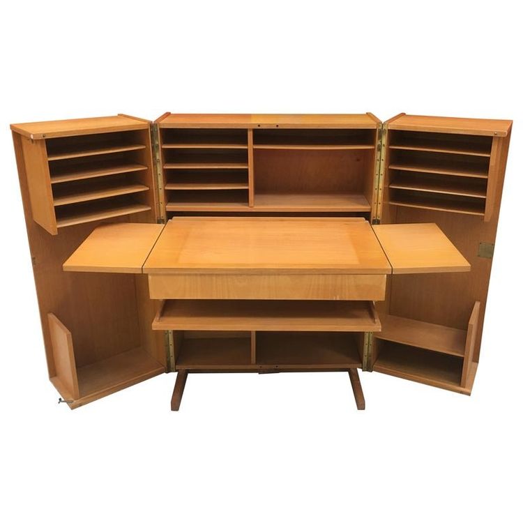 Compact Home Office Desk Interireur Sycomore Circa 1950/1960