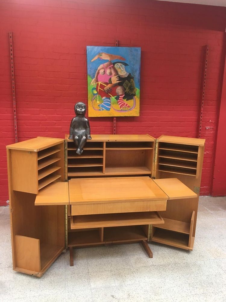 Compact Home Office Desk Interireur Sycomore Circa 1950/1960