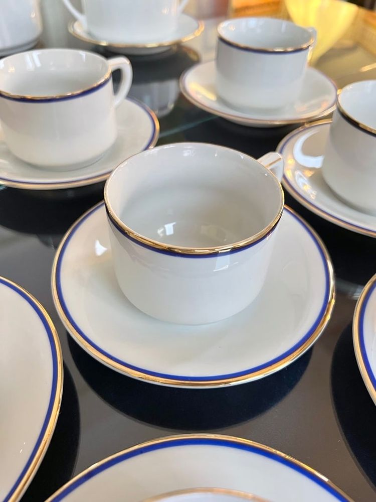Tea Coffee Set Porcelain Breakfast Cups - Jug Sugar Bowl Creamer - Vintage