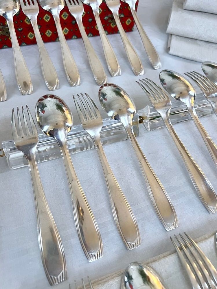 Alfénide Art Deco Metal Entremet Cutlery - Christofle - 24-piece set