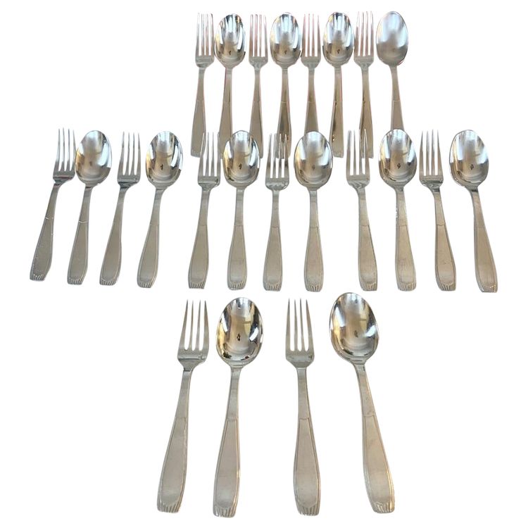 Alfénide Art Deco Metal Entremet Cutlery - Christofle - 24-piece set