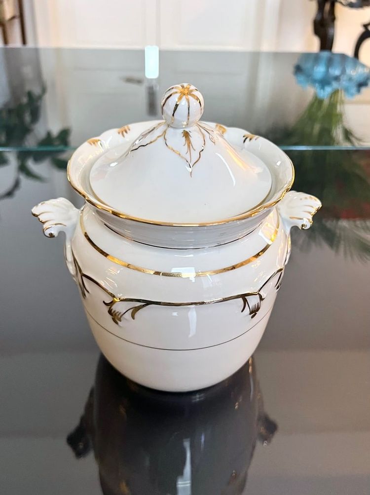 Old Paris Porcelain Sugar Bowl - Tea Coffee