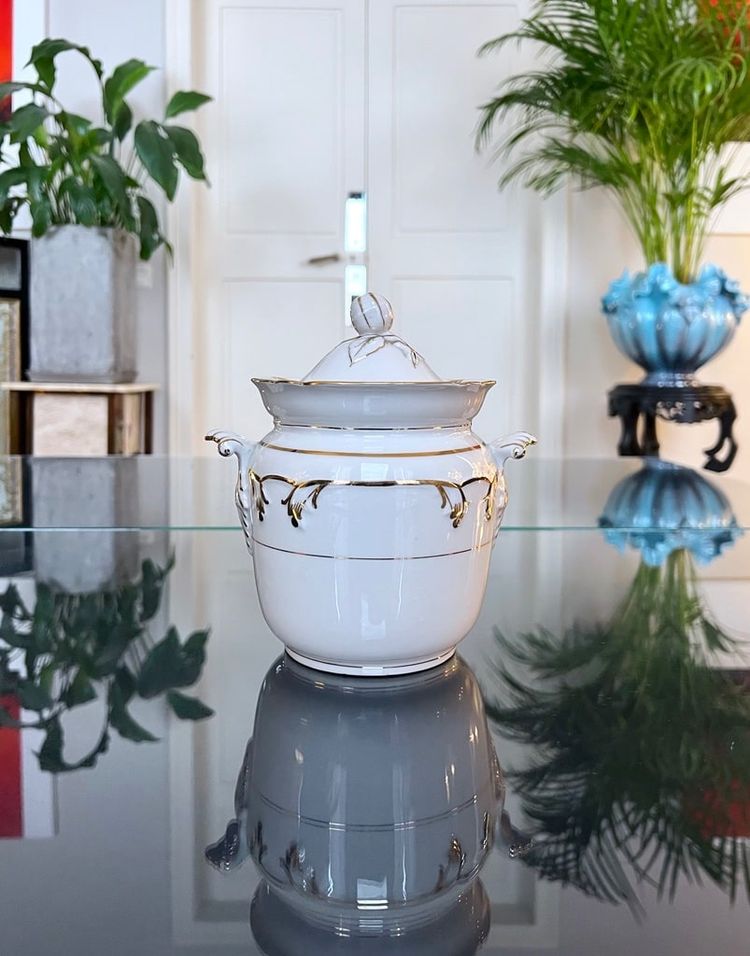 Old Paris Porcelain Sugar Bowl - Tea Coffee