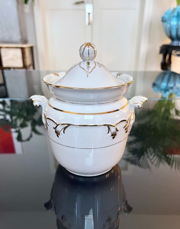 Old Paris Porcelain Sugar Bowl - Tea Coffee