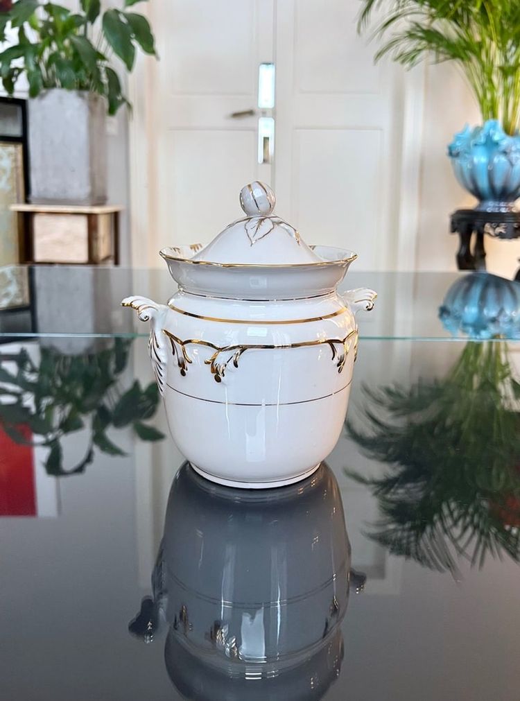 Old Paris Porcelain Sugar Bowl - Tea Coffee