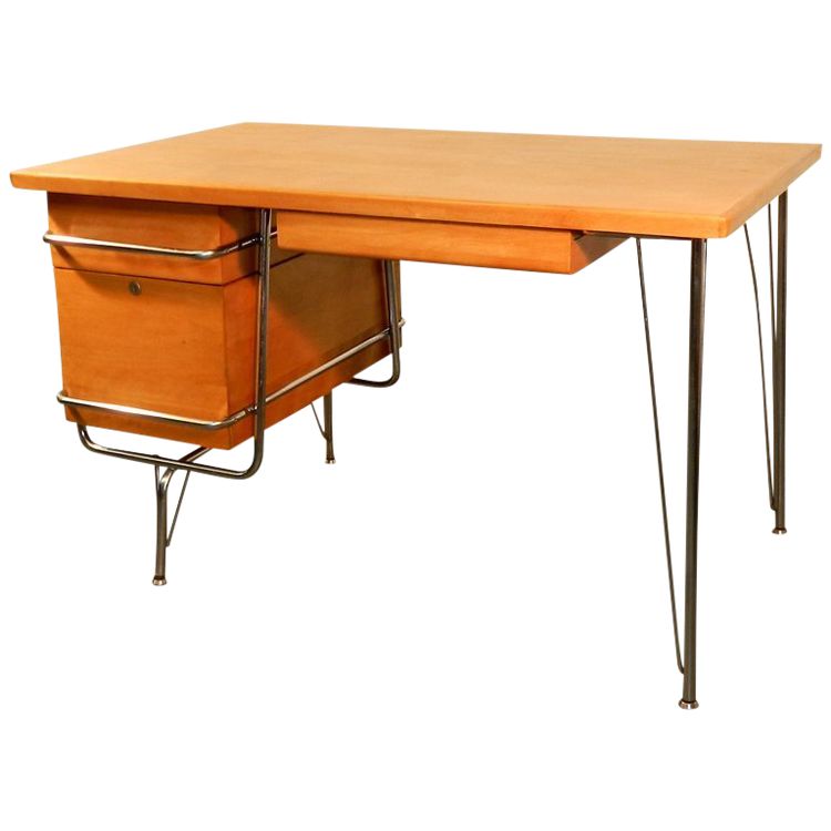 Scrivania e sedia Heywood Wakefield Trimline Kem Weber Design : U.s.a Periodo: 1950