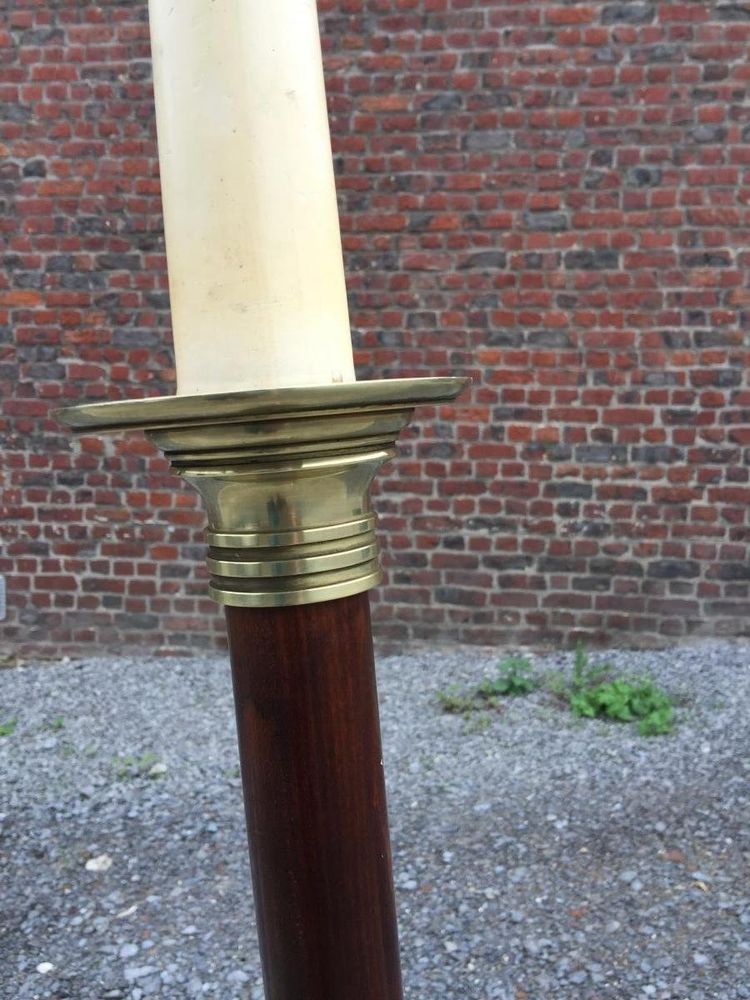 Maison Jansen, lampada da terra in mogano e bronzo 1950 circa