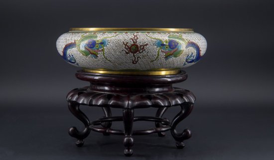 Coppa Cloisonné Cinese, Fine XIX Secolo