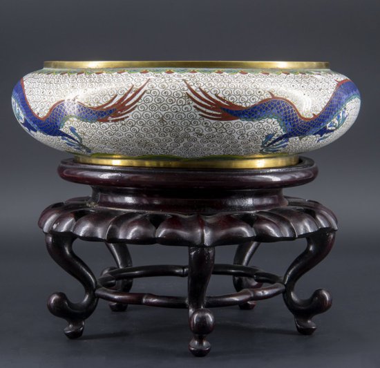 Coppa Cloisonné Cinese, Fine XIX Secolo