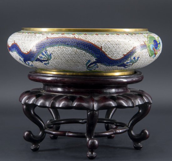 Coppa Cloisonné Cinese, Fine XIX Secolo