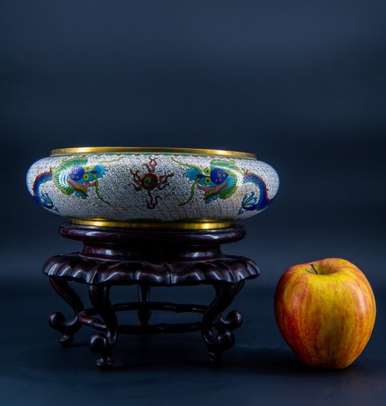 Coppa Cloisonné Cinese, Fine XIX Secolo