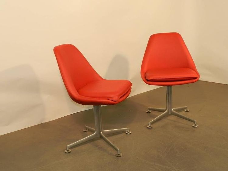 6 Eames Style Swivel Chairs Circa 1970