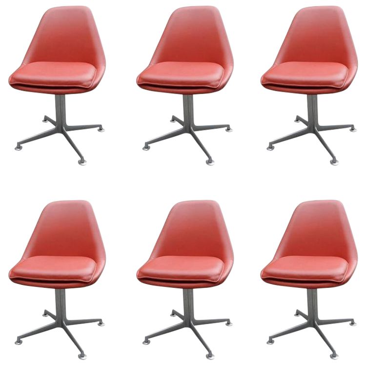 6 Eames Style Swivel Chairs Circa 1970