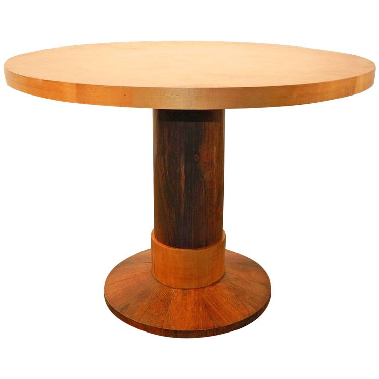 Gueridon Art Déco, circa 1930, impiallacciatura in palissandro e impiallacciatura in sicomoro