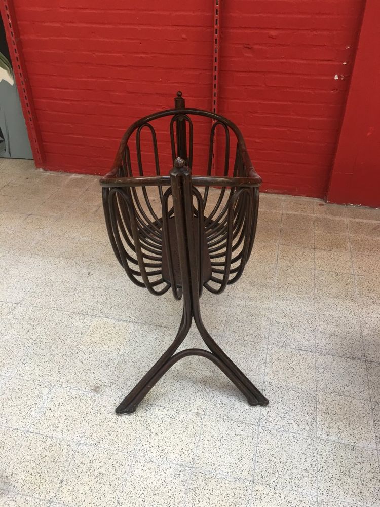 Große Jugendstil-Wiege aus gebogenem Holz, Thonet zugeschrieben, um 1900