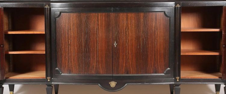 Art Deco Rosewood And Blackened Wood Sideboard, In The Style Of André Arbus, Circa 1940