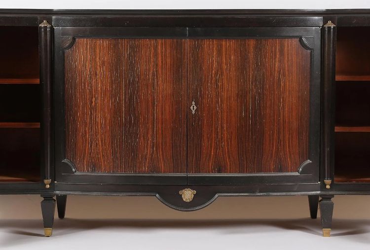 Art Deco Rosewood And Blackened Wood Sideboard, In The Style Of André Arbus, Circa 1940