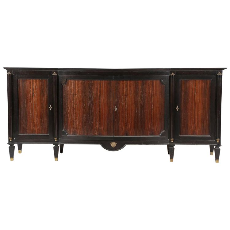 Art Deco Rosewood And Blackened Wood Sideboard, In The Style Of André Arbus, Circa 1940