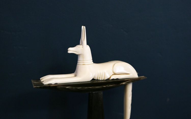 Statue of Anubis, Art Deco, ivory
