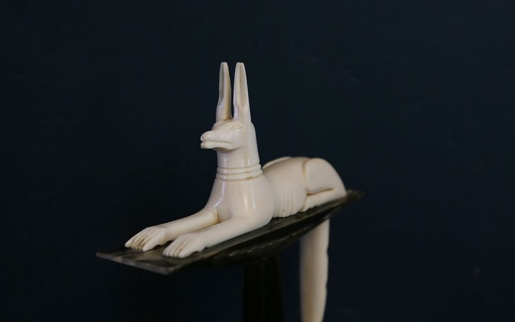 Statue of Anubis, Art Deco, ivory