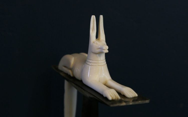 Statue of Anubis, Art Deco, ivory