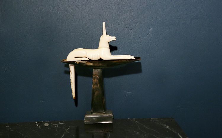 Statue of Anubis, Art Deco, ivory